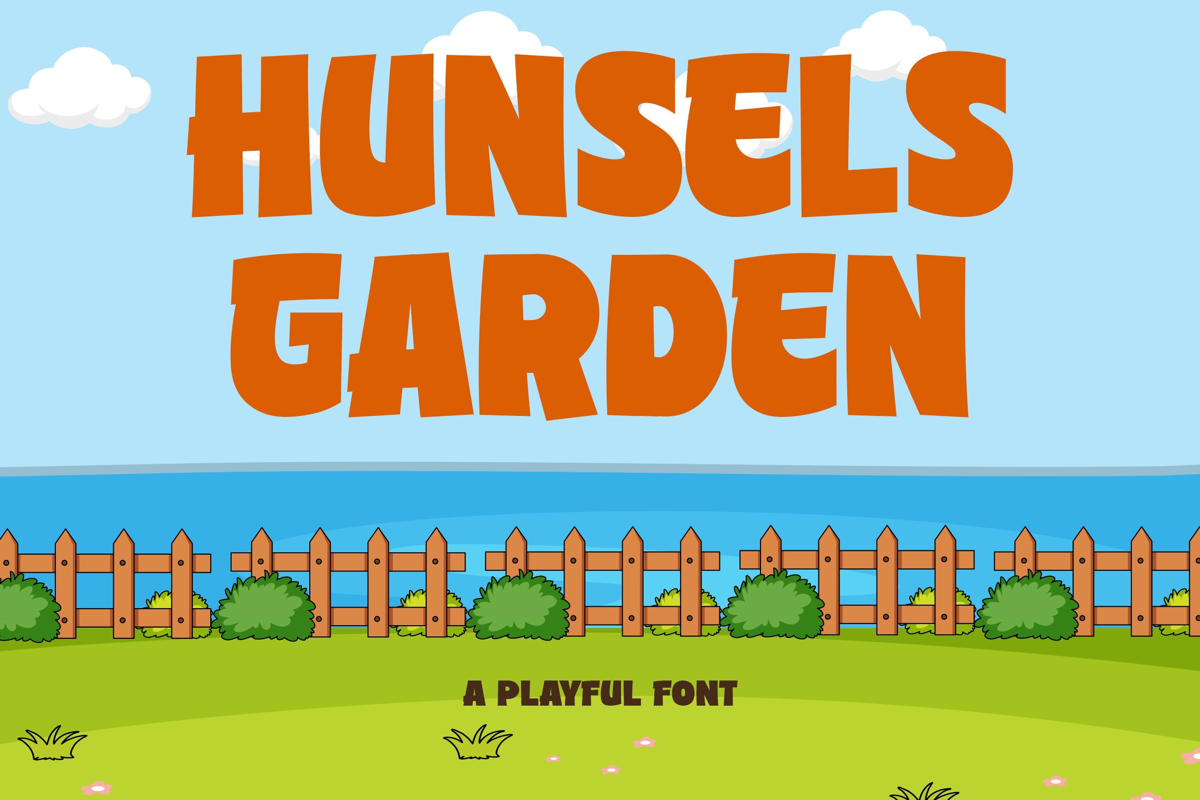 Ejemplo de fuente Hunsels Garden Regular