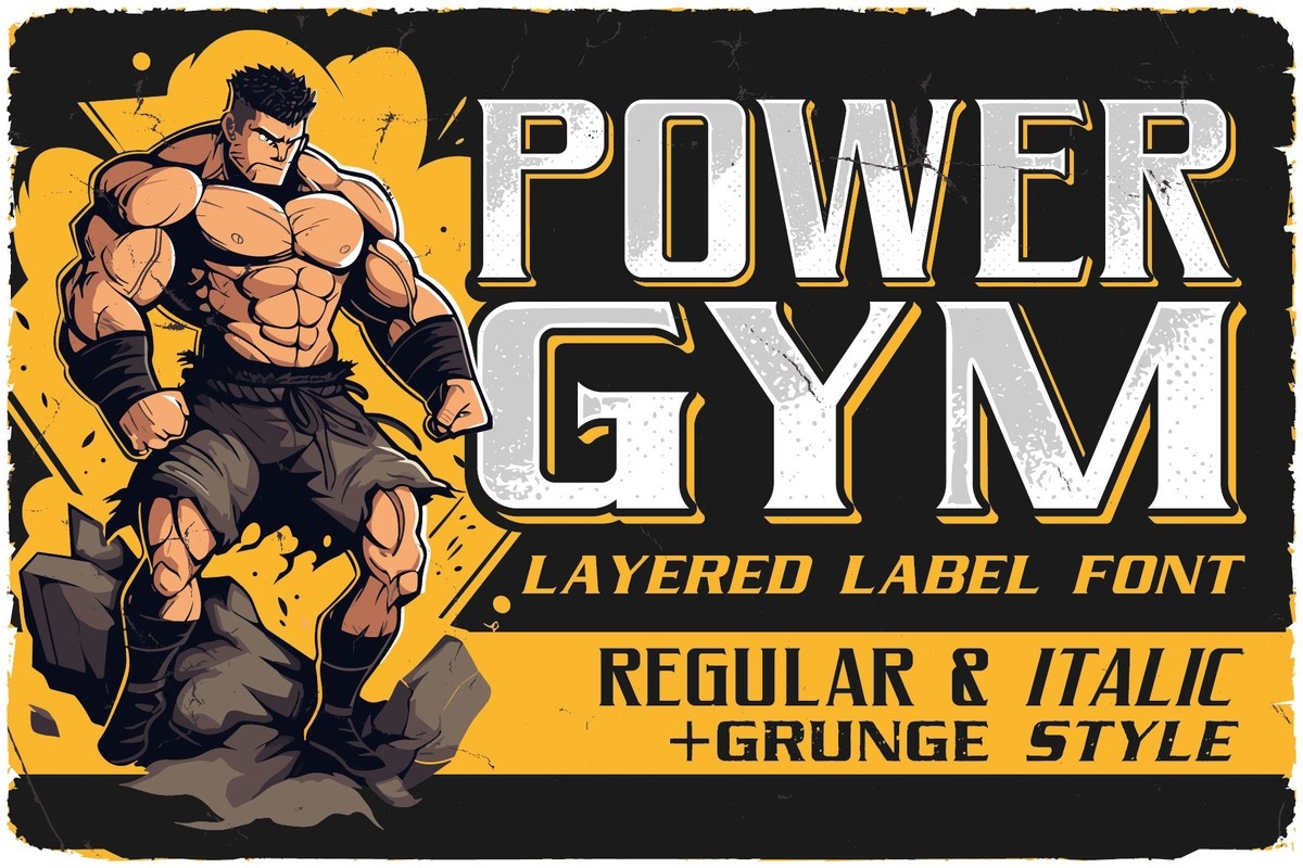 Ejemplo de fuente Power Gym Regular