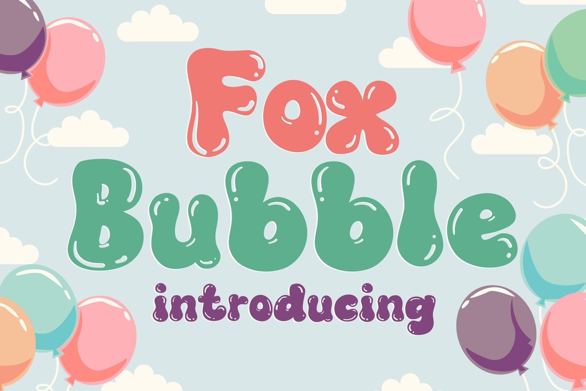 Ejemplo de fuente Fox Bubble Regular