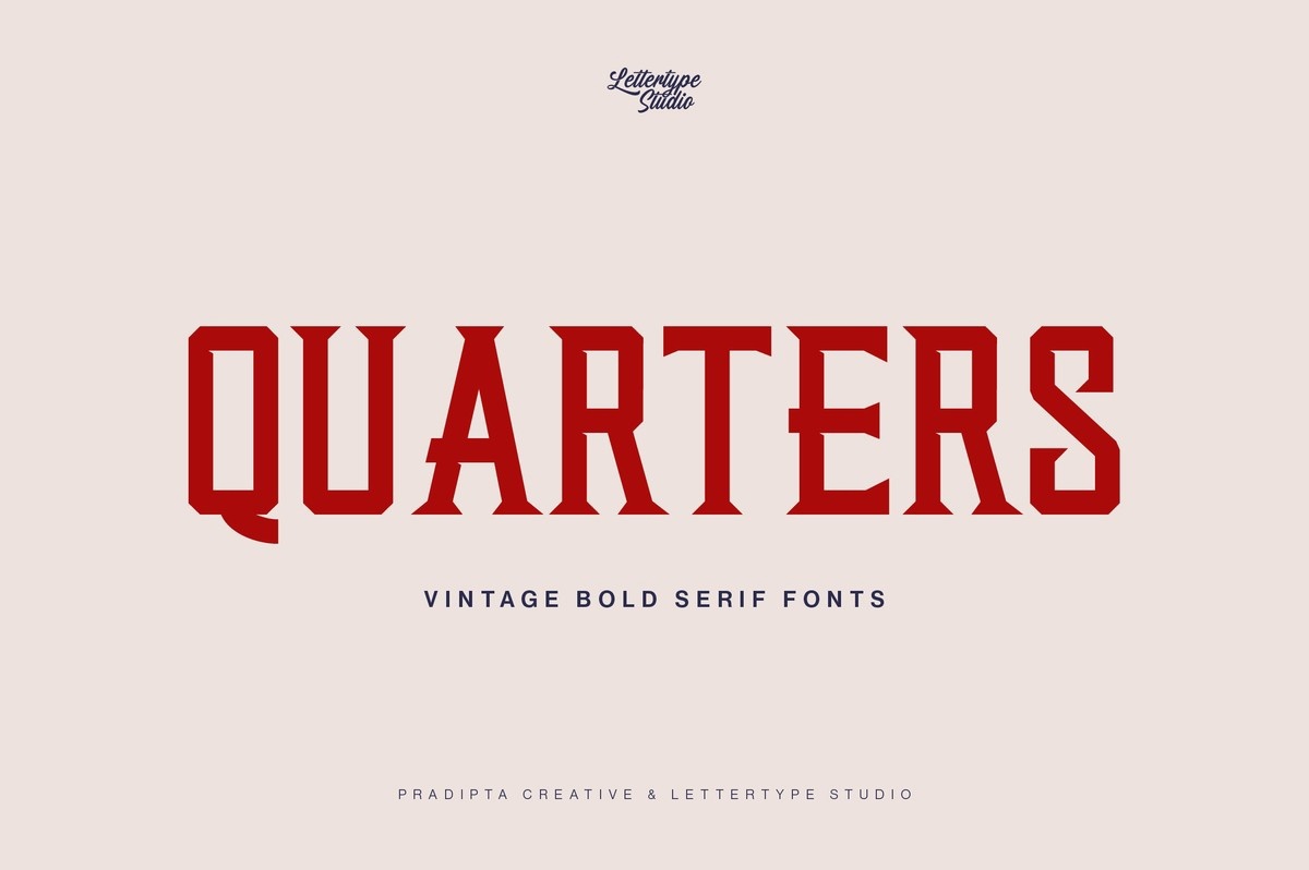 Ejemplo de fuente Quarters Bold Italic