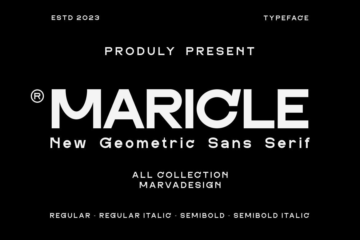 Ejemplo de fuente Maricle Italic