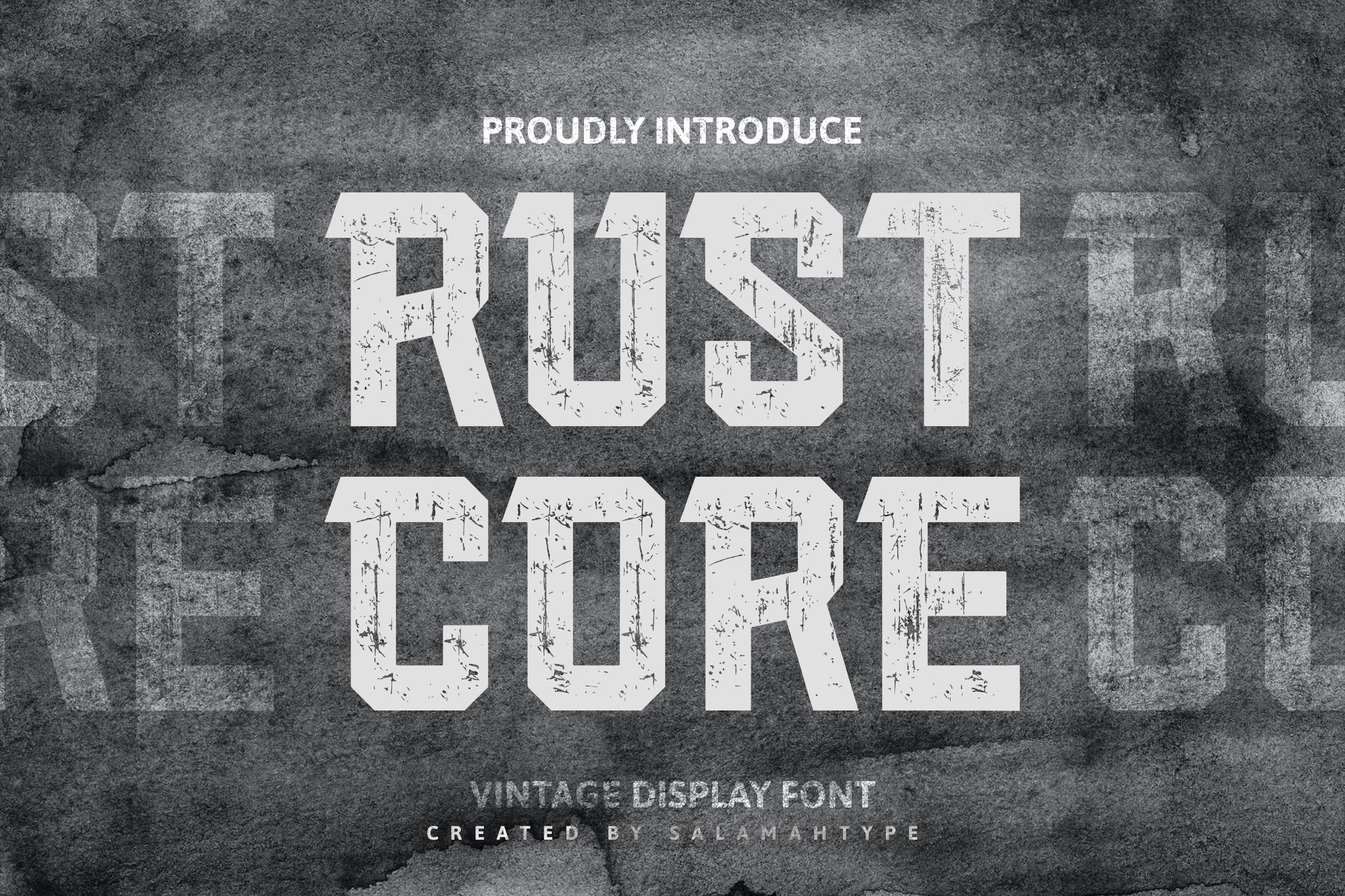 Ejemplo de fuente Rust Core StampSlant