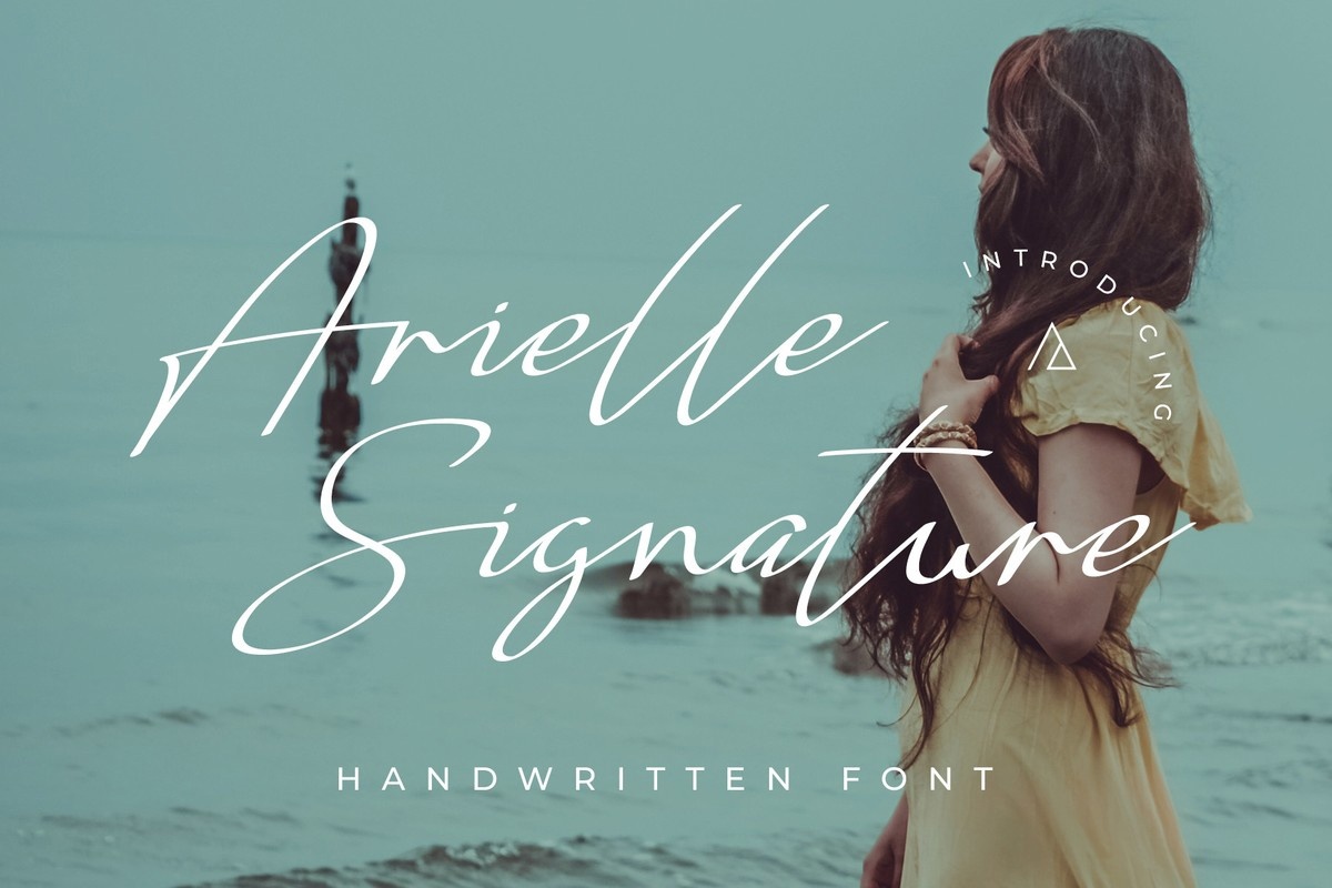 Ejemplo de fuente Arielle Signature Regular