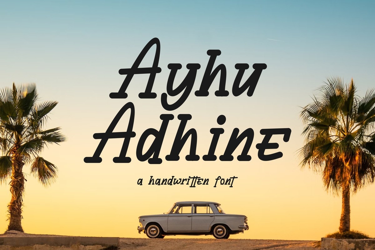 Ejemplo de fuente Ayhu Adhine Regular