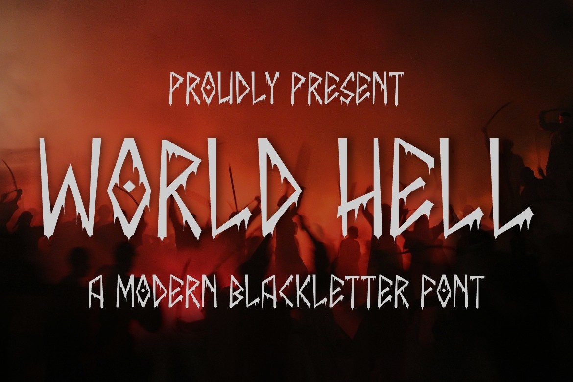 Ejemplo de fuente World Hell HELL Regular