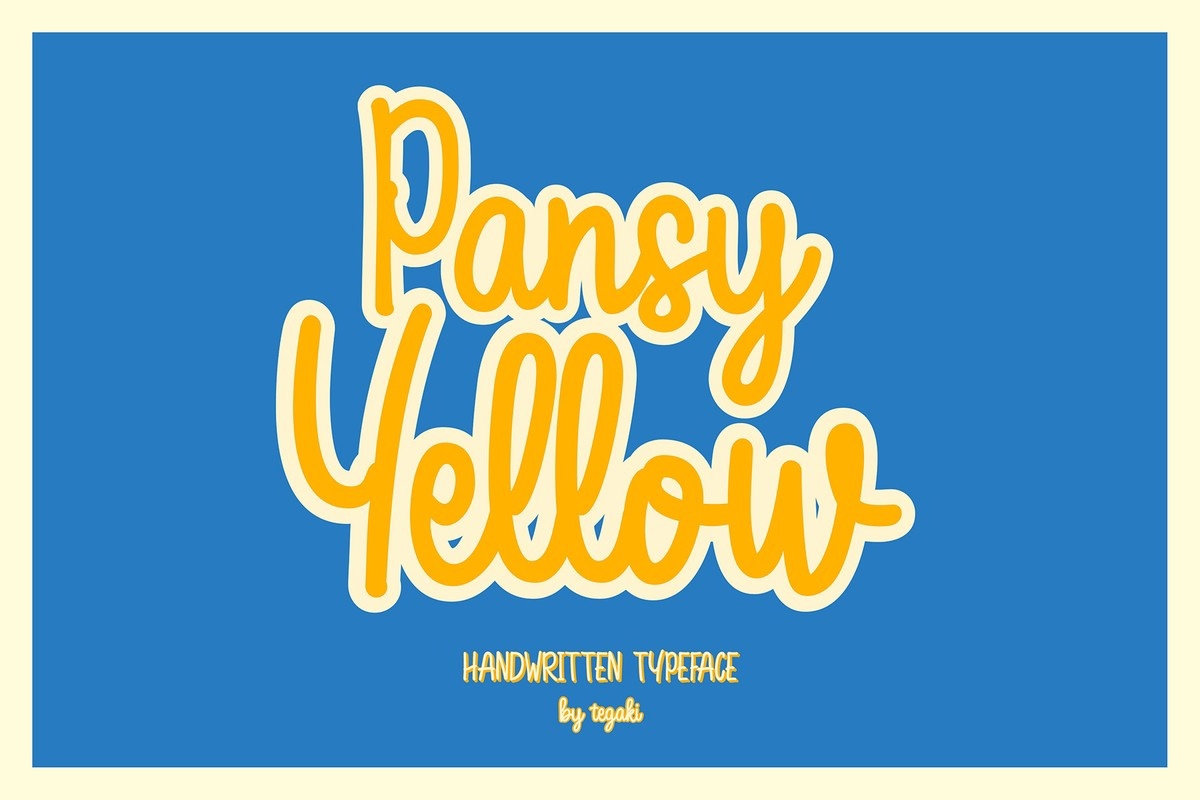 Ejemplo de fuente Pansy Yellow Regular