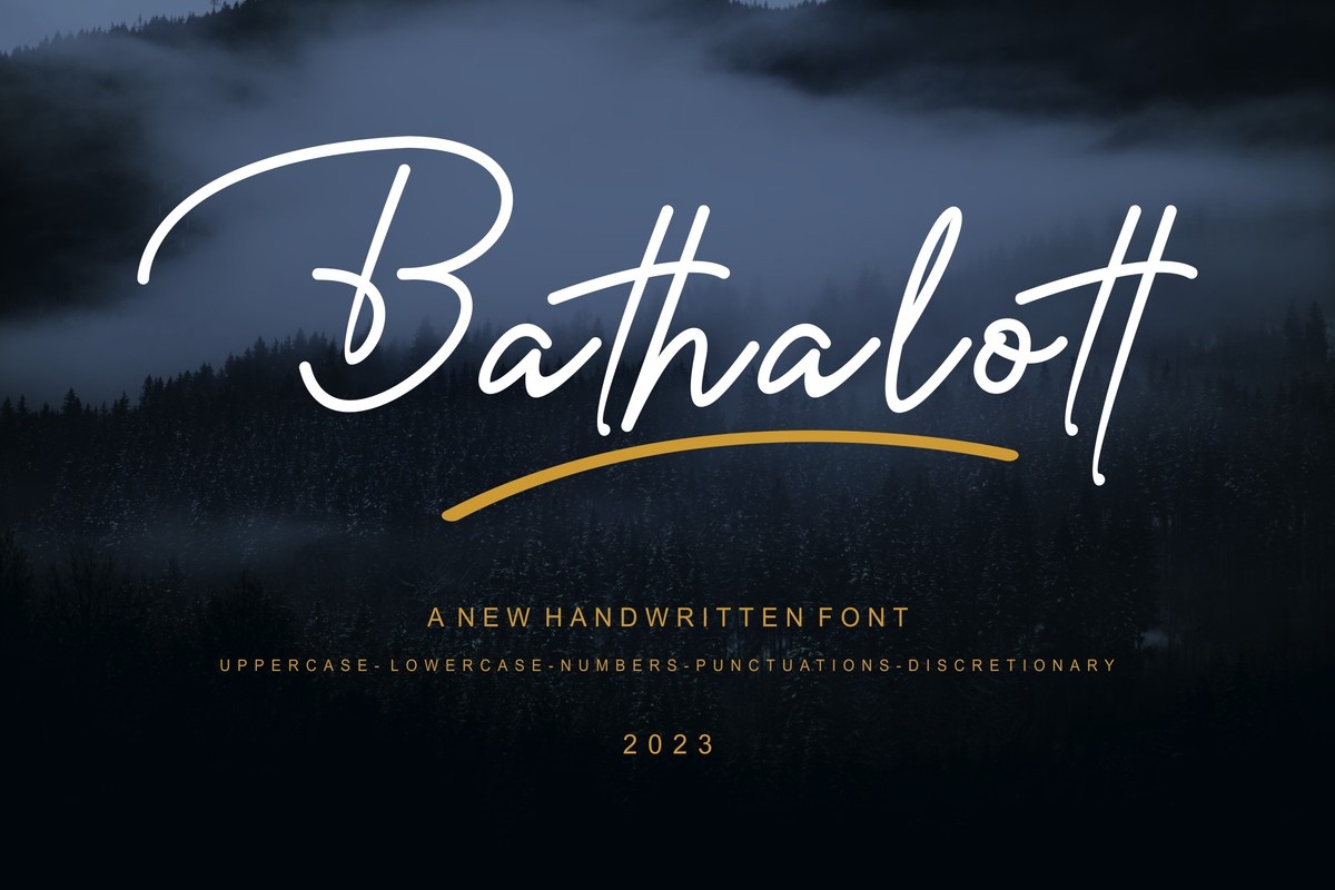Ejemplo de fuente Bathalott Regular
