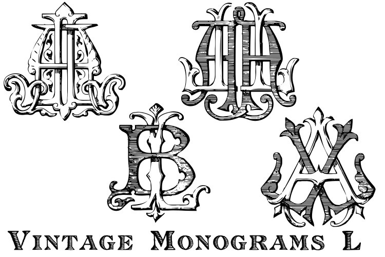 Ejemplo de fuente Monocracy Vintage Monograms L Regular