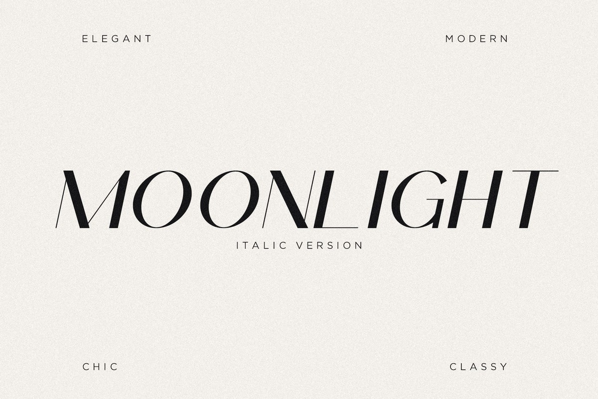 Ejemplo de fuente Moonlight Italic Italic