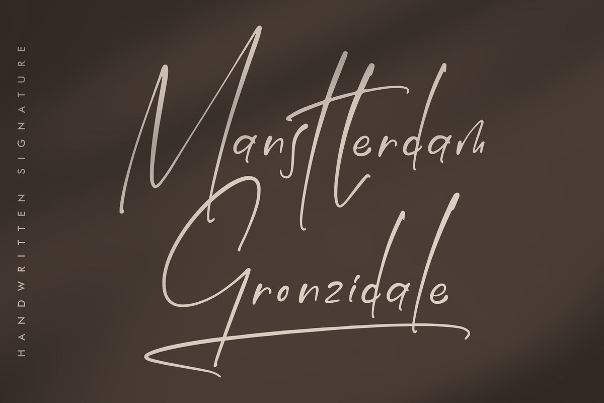 Ejemplo de fuente Manstterdam Gronzidale Regular