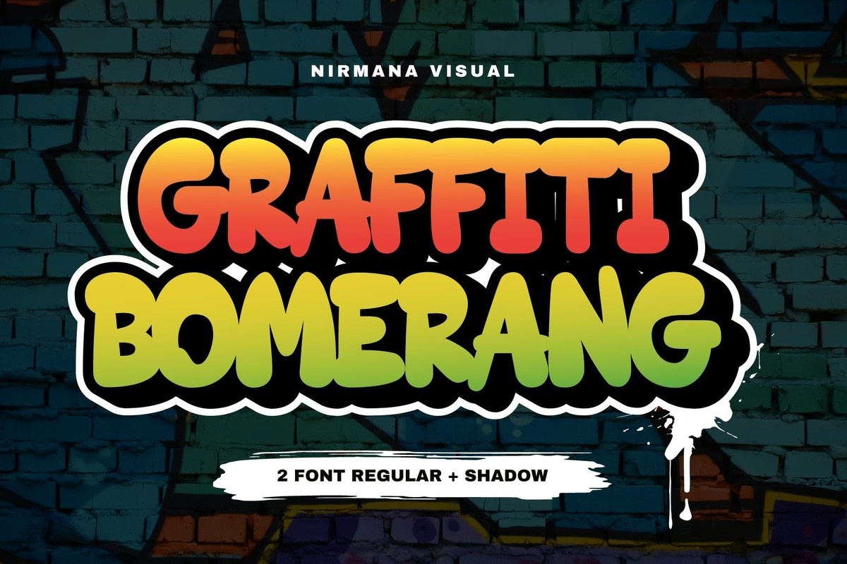 Ejemplo de fuente Graffiti Bomerang Regular
