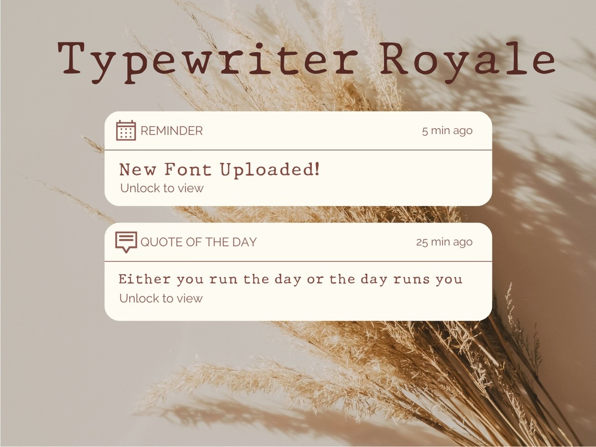 Ejemplo de fuente Typewriter Royale