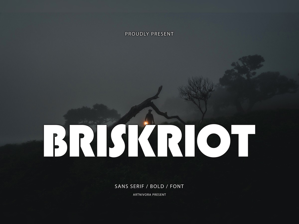 Ejemplo de fuente Briskriot Regular