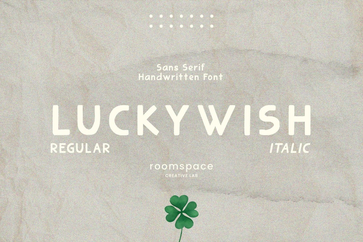Ejemplo de fuente Luckywish Italic