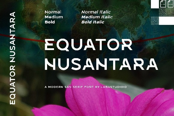 Ejemplo de fuente Equator Nusantara Bold