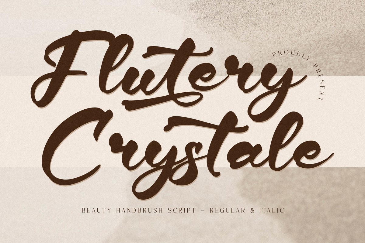 Ejemplo de fuente Flutery Crystale Regular