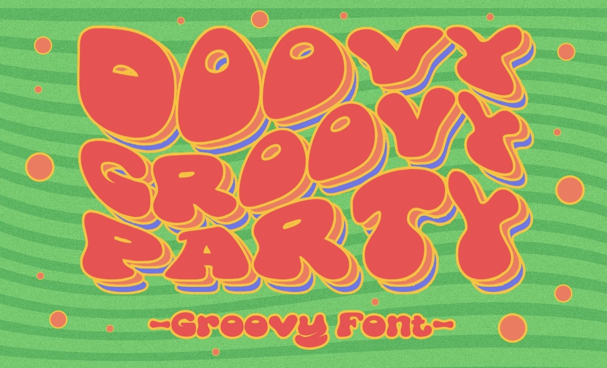 Ejemplo de fuente Doovy Groovy Party Outline