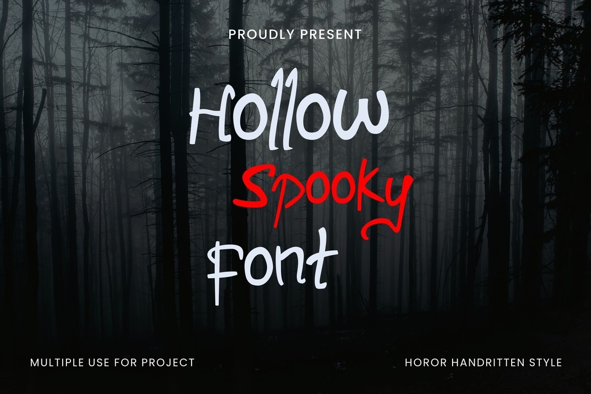 Ejemplo de fuente Hollow Spooky Regular