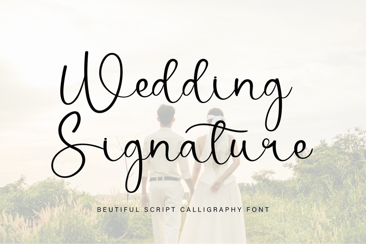 Ejemplo de fuente Wedding Signature
