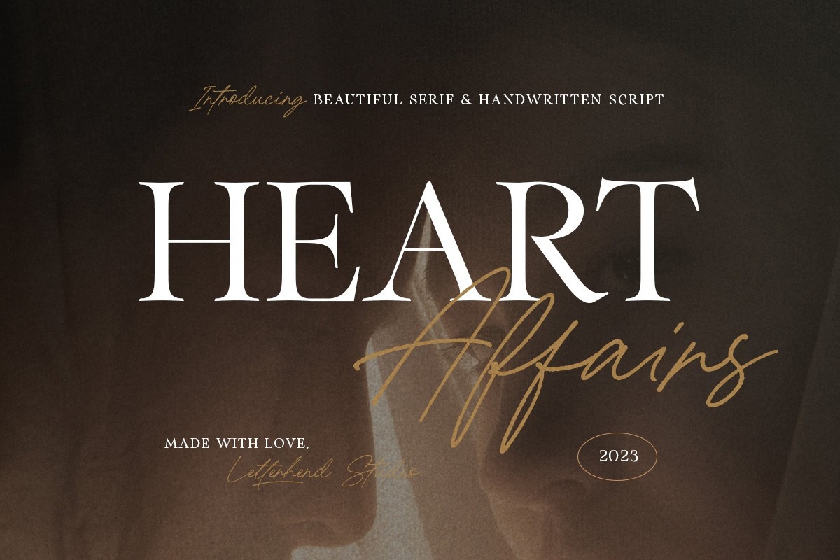 Ejemplo de fuente Heart Affairs Serif