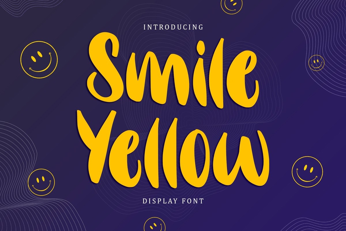 Ejemplo de fuente Smile Yellow Italic