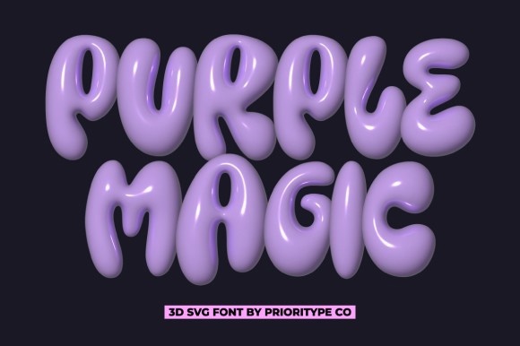 Ejemplo de fuente Purple Magic SVG Regular