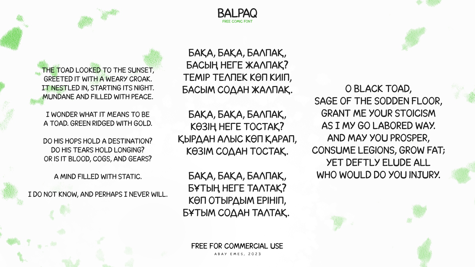 Ejemplo de fuente Balpaq Regular