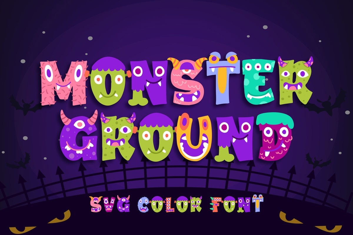 Ejemplo de fuente Monster Ground SVG