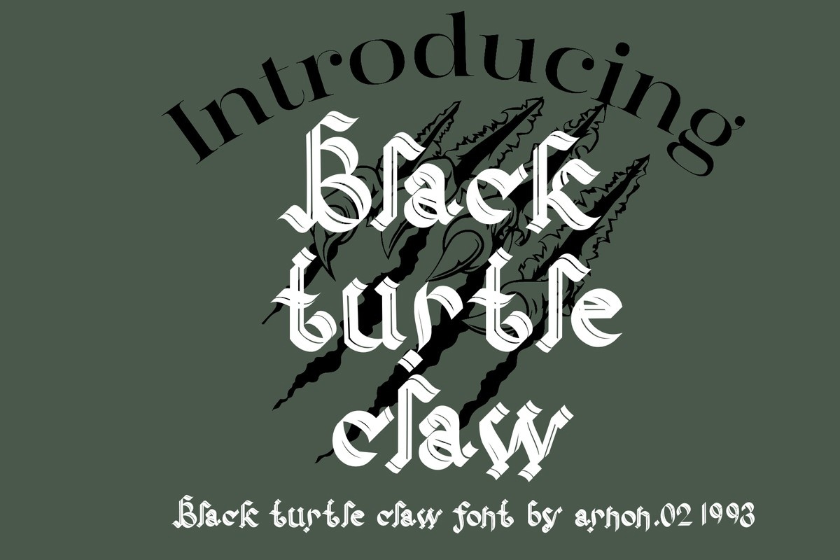 Ejemplo de fuente Black Turtle Claw