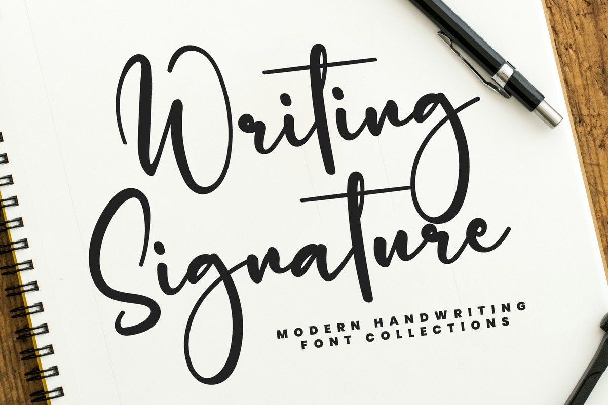 Ejemplo de fuente Writing Signature