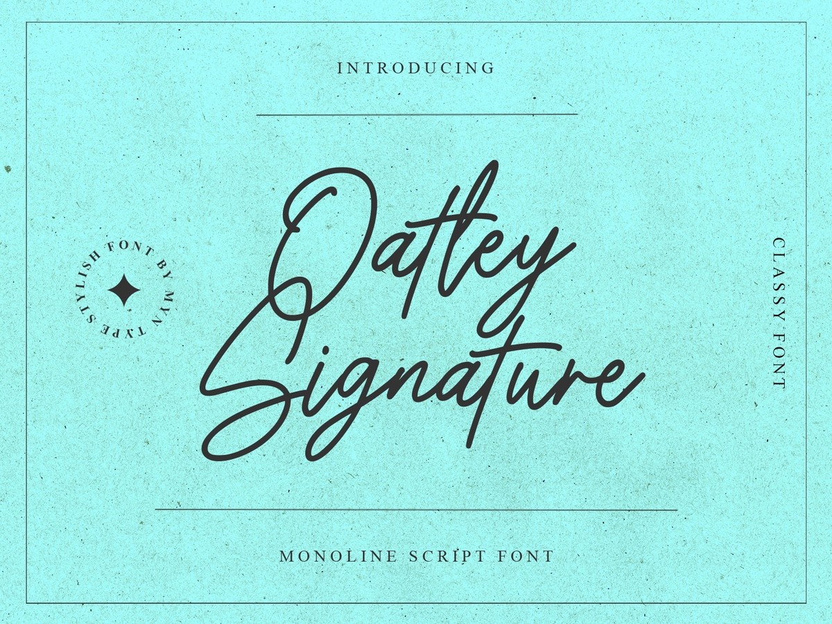 Ejemplo de fuente Oatley Signature Regular