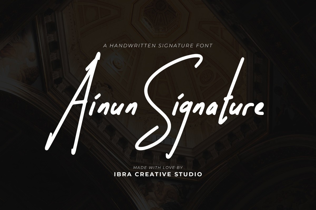 Ejemplo de fuente Ainun Signature