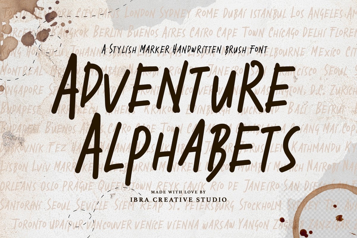 Ejemplo de fuente Adventure Alphabets Regular