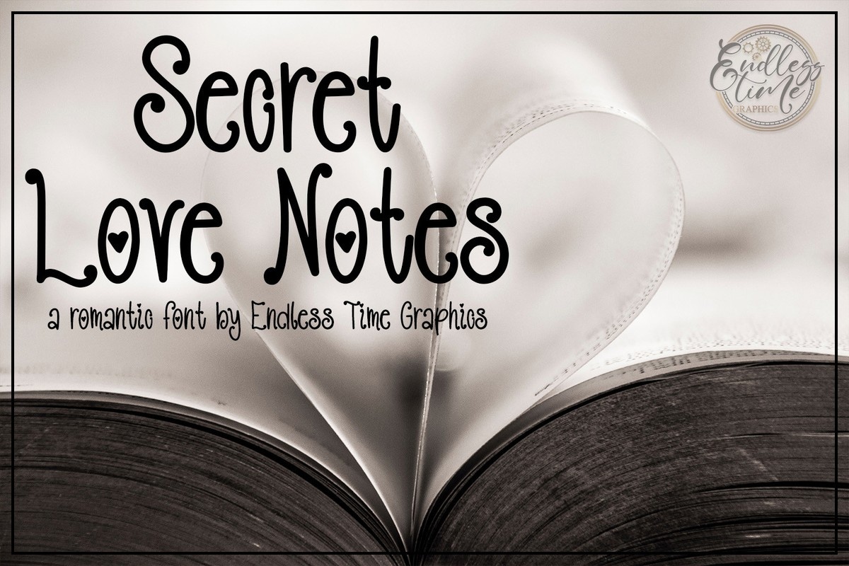 Ejemplo de fuente Secret Love Notes Regular