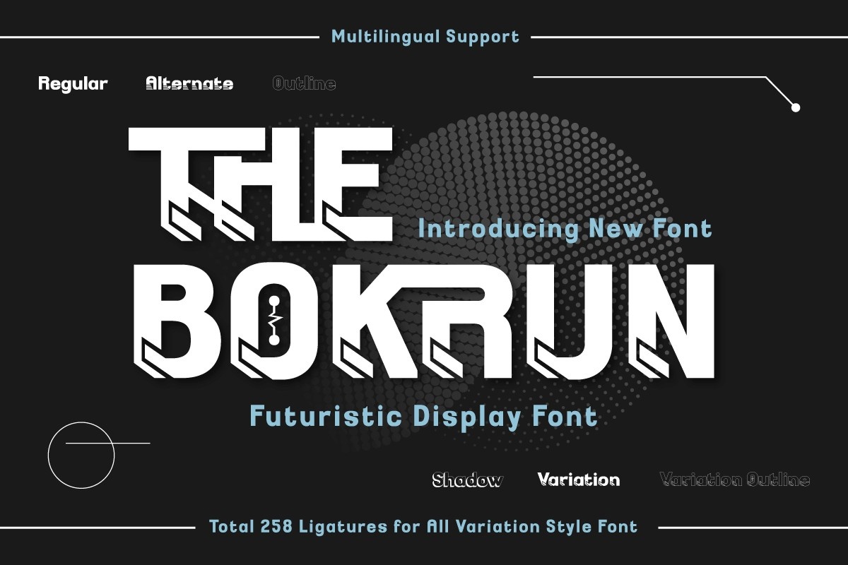 Ejemplo de fuente The Bokrun VariationOutline