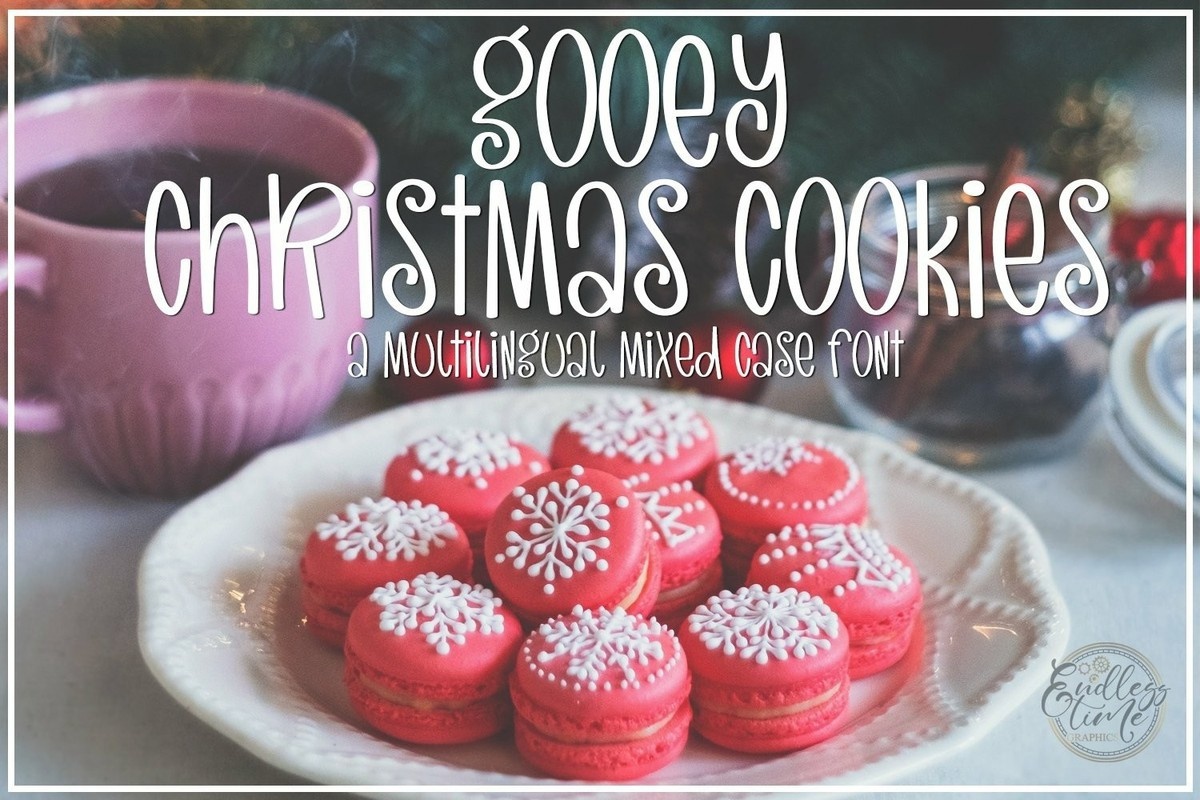 Ejemplo de fuente Gooey Christmas Cookies Regular