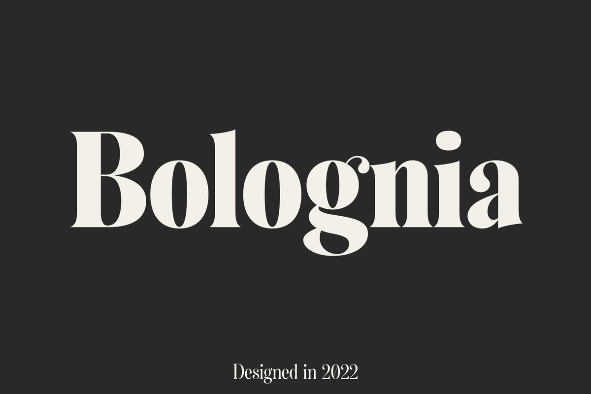Ejemplo de fuente Bolognia Regular