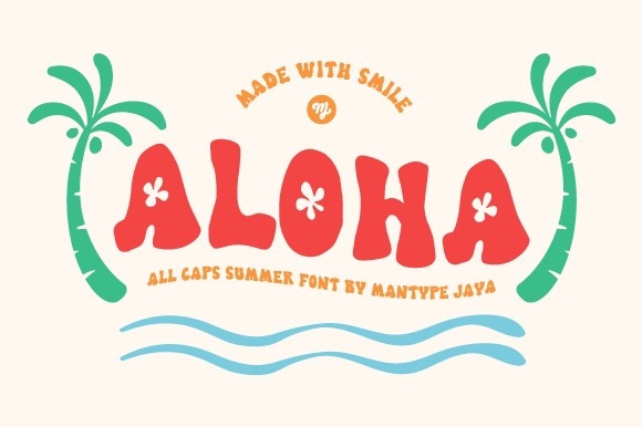 Ejemplo de fuente Aloha Regular
