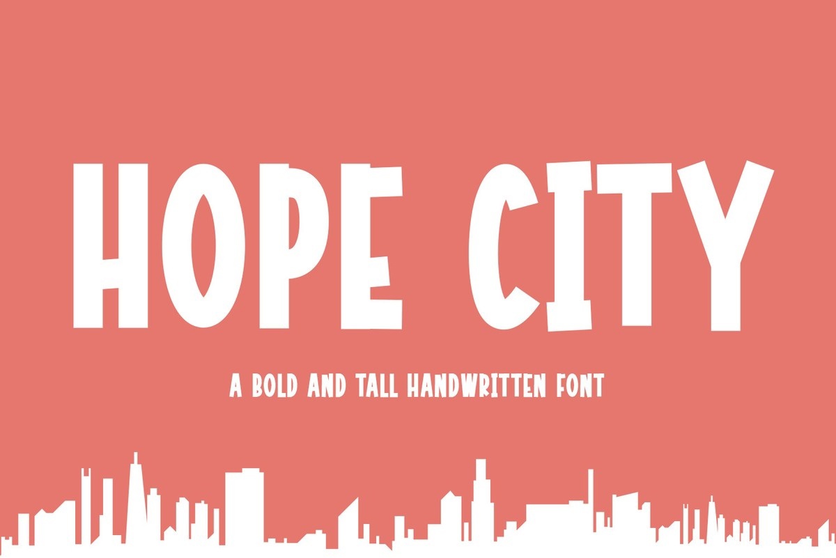 Ejemplo de fuente Hope City Regular