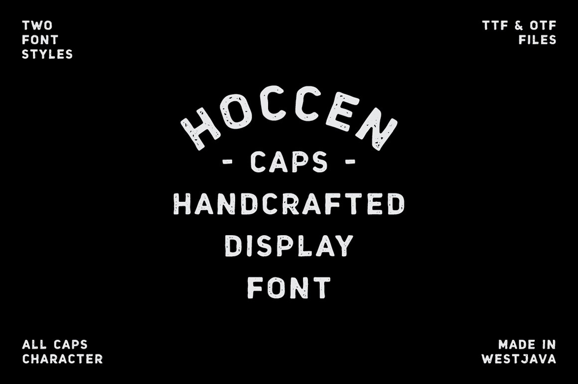 Ejemplo de fuente Hoccen Caps Regular