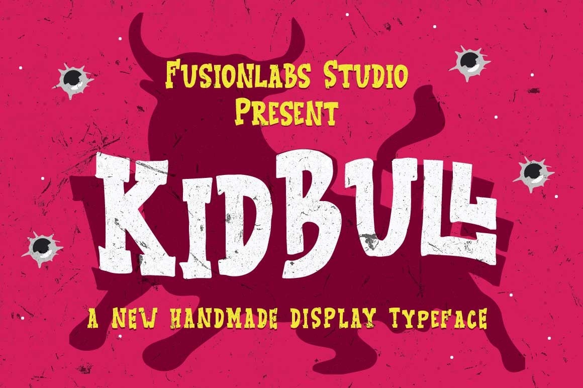 Ejemplo de fuente Kid Bull Typeface