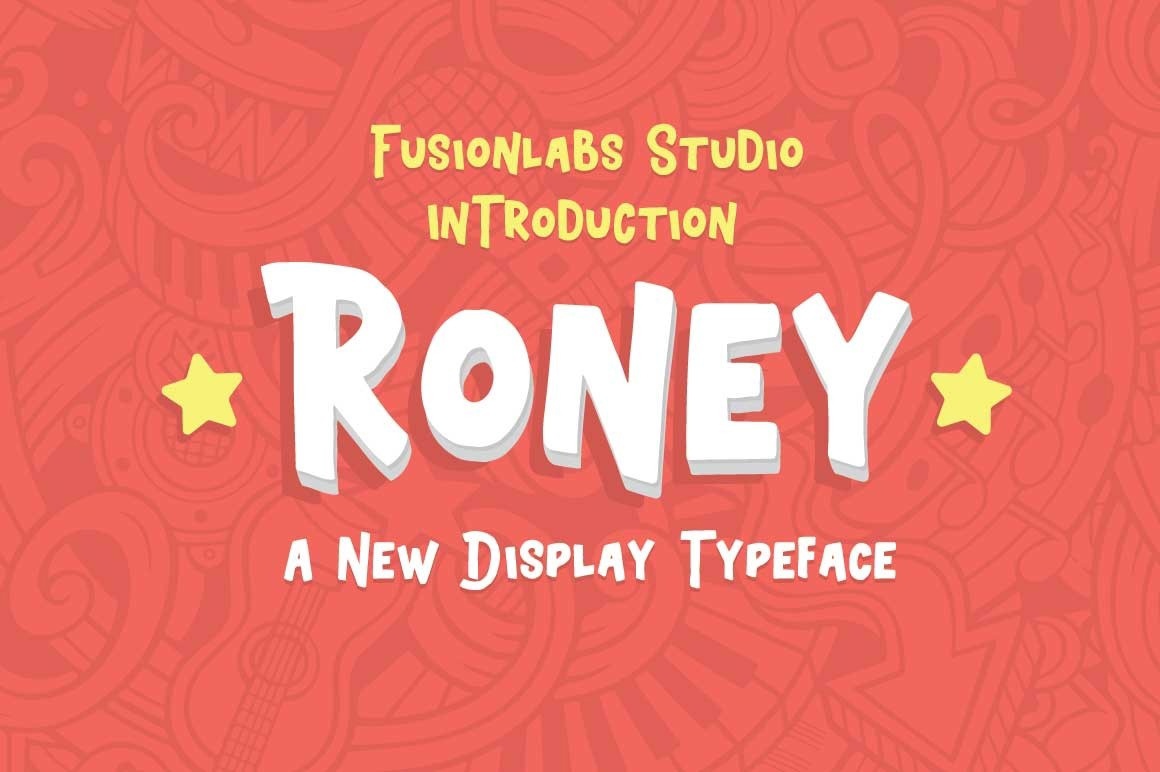 Ejemplo de fuente Roney Typeface Regular
