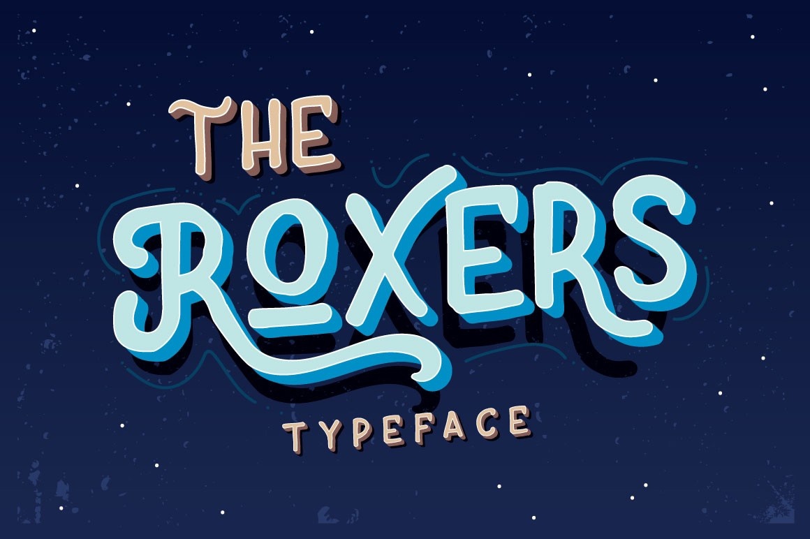 Ejemplo de fuente Roxers Typeface