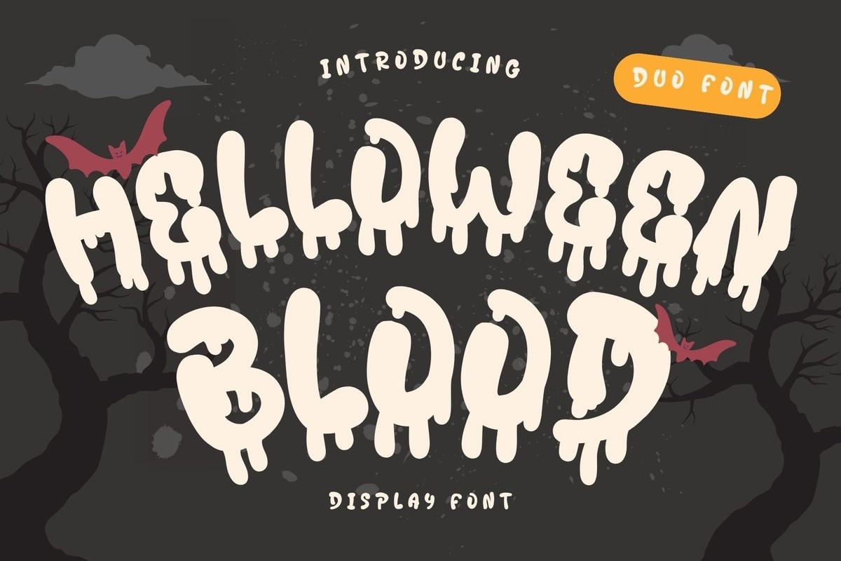 Ejemplo de fuente Helloween Blood drip-Regular