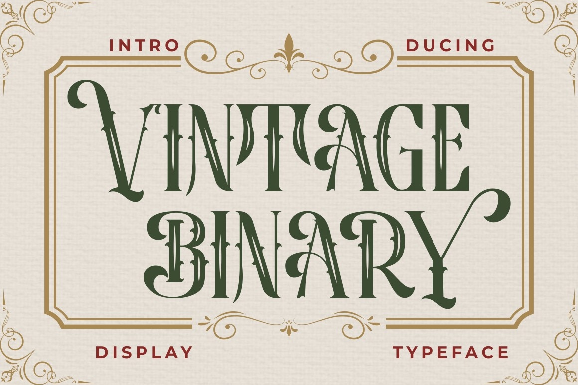 Ejemplo de fuente Vintage Binary Regular