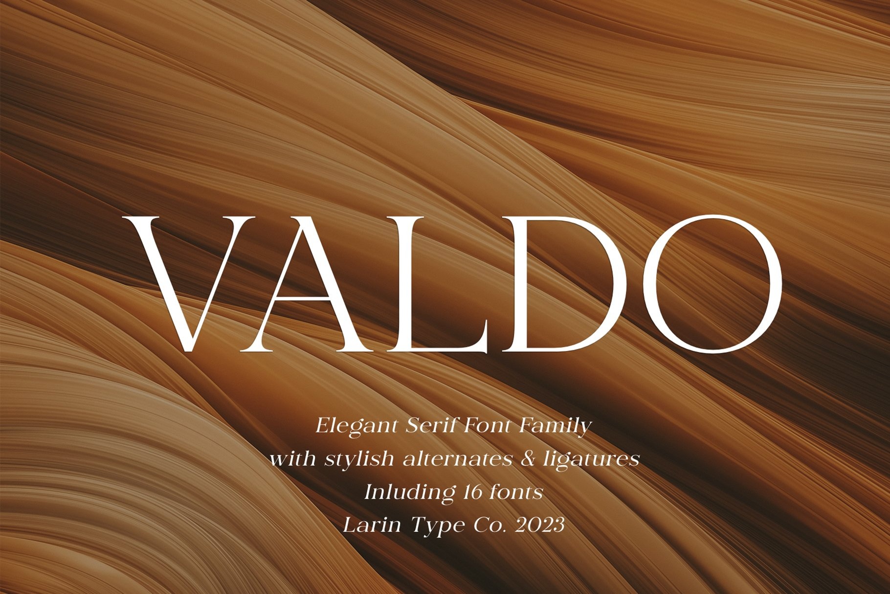 Ejemplo de fuente Valdo Light Italic