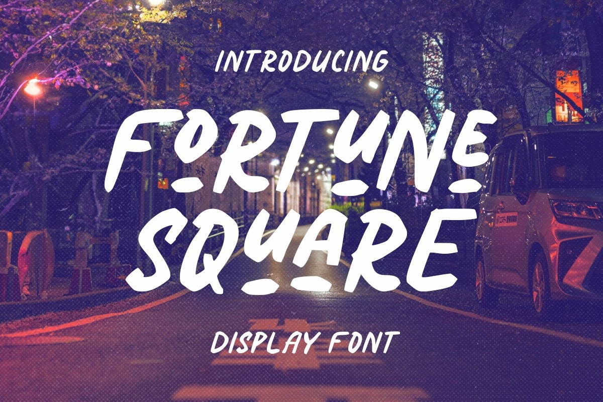 Ejemplo de fuente Fortune Square Regular