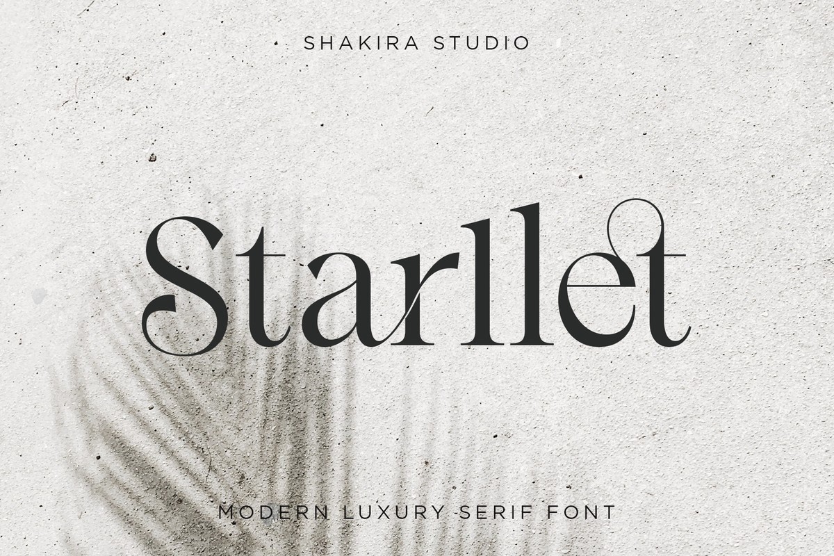 Ejemplo de fuente Starllet Italic