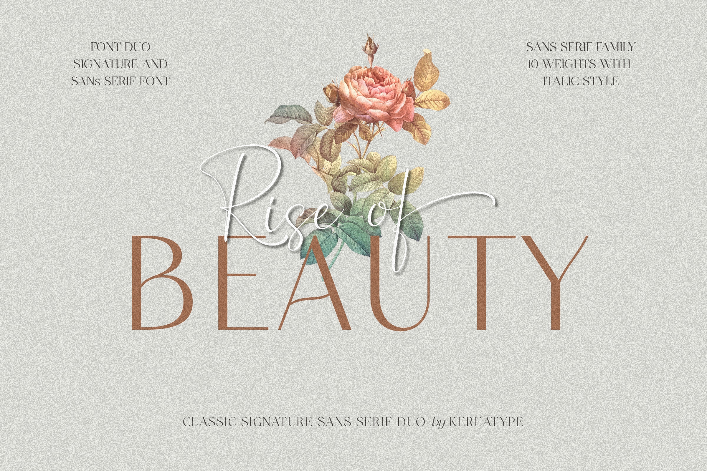 Ejemplo de fuente Rise of Beauty Semi Bold Italic