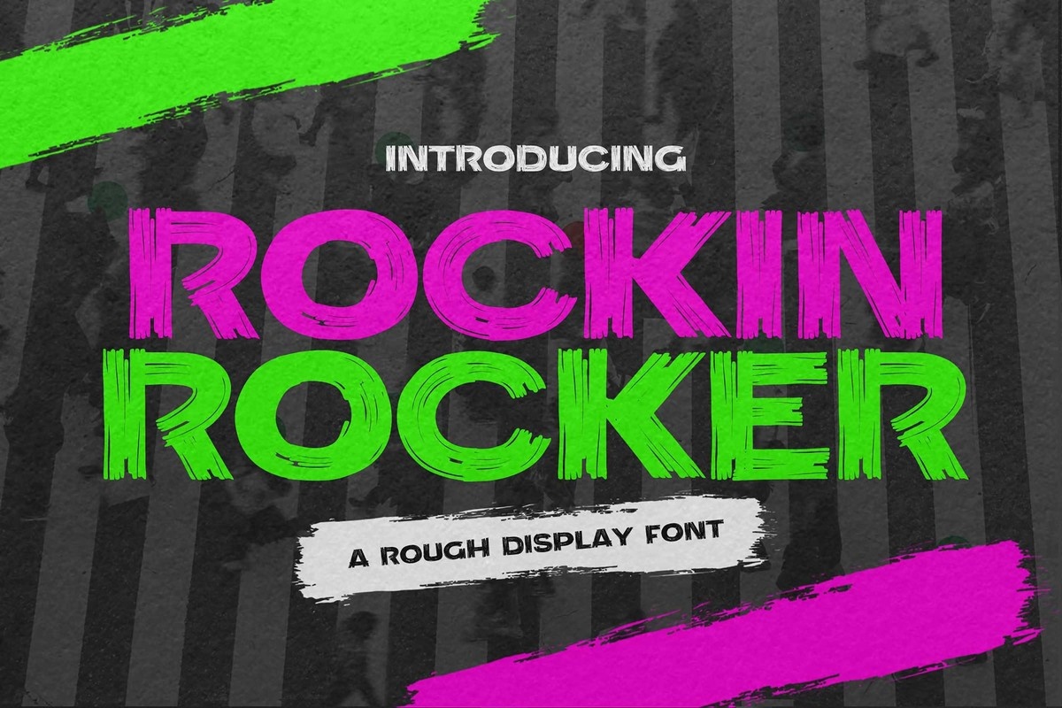 Ejemplo de fuente Rockin Rocker Regular